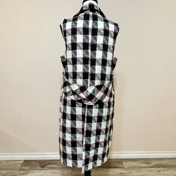 BCBGeneration Plaid Long Blazer Sleeveless Blazer Size Large - Picture 11 of 16
